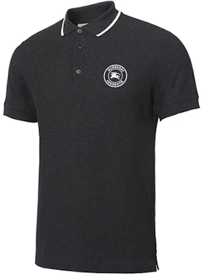 Burberry Kaos Polo Hitam Lengan Pendek dengan Logo Knight Bordir. 80078501 Shop Burberry Kaos Polo Hitam Lengan Pendek dengan Logo Knight Bordir. 80078501