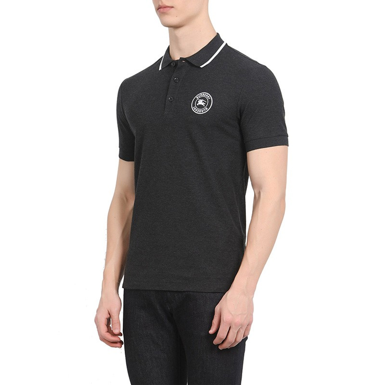 Burberry Embroidered Knight Logo Short Sleeve Polo Shirt Black - . 80078501 圖 7