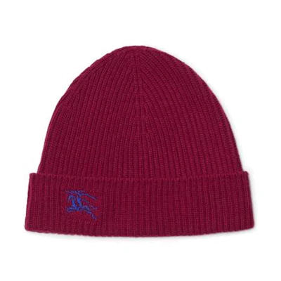 Burberry Embroidered Logo Cashmere Knit Beanie Unisex Red. 80788111