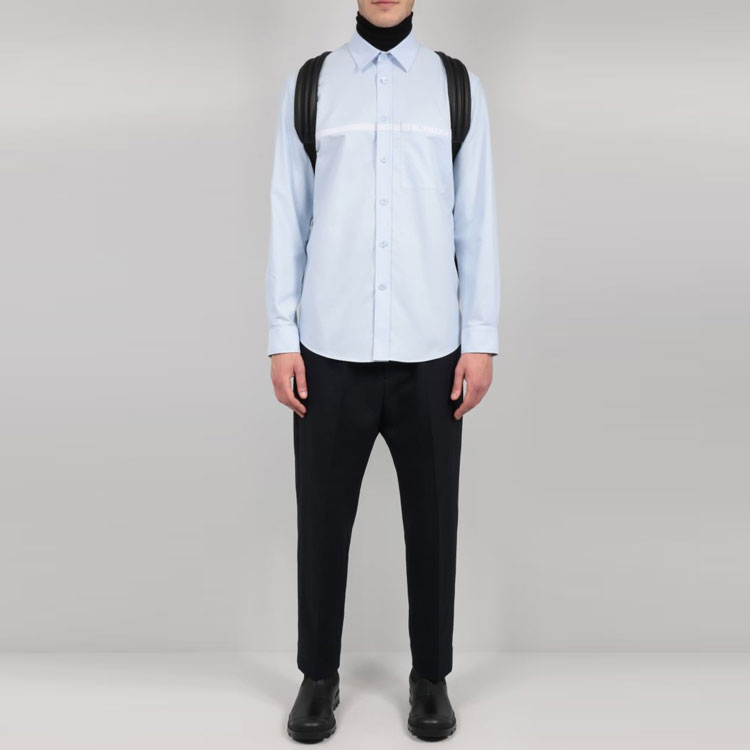 Burberry Embroidered Logo Casual Shirt Men’s Light Blue 80415191 圖 4