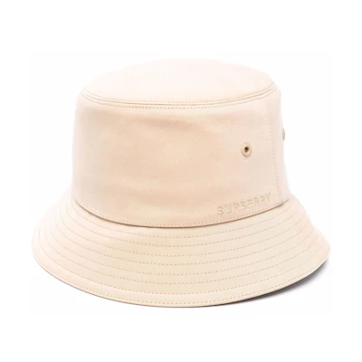 Burberry Embroidered Logo Cotton Bucket Hat Unisex Couples Style 8048770