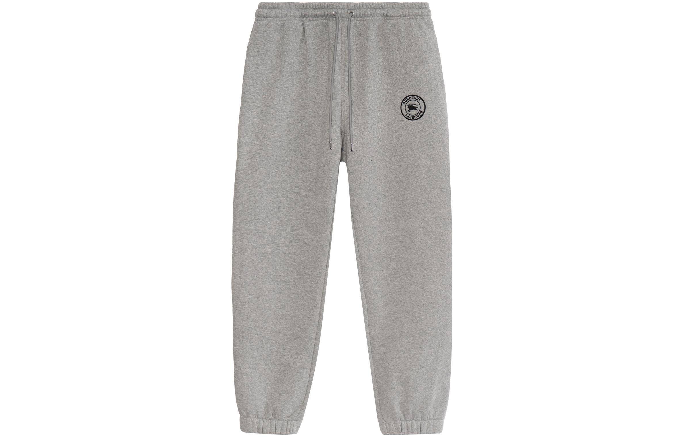 Burberry Embroidered Logo Fleece Joggers Gray 80040221