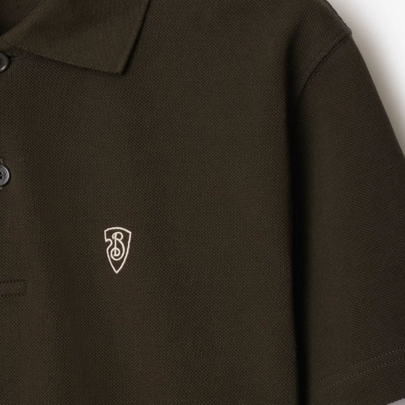 Details for Polo Manga Corta Burberry Logo Bordado para Hombre en Color Marrón Claro. 80998851