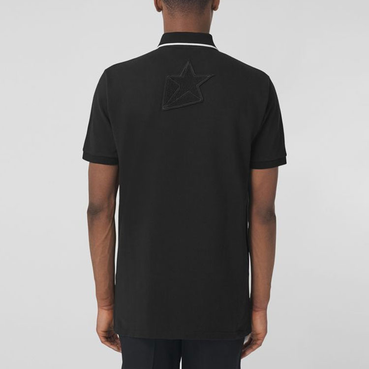 Burberry Embroidered Logo Relaxed Fit Black Polo Shirt. 80454891 圖 4