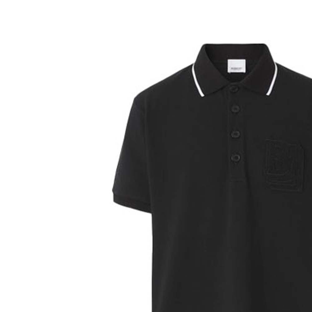 Burberry Embroidered Logo Relaxed Fit Black Polo Shirt. 80454891 圖 6