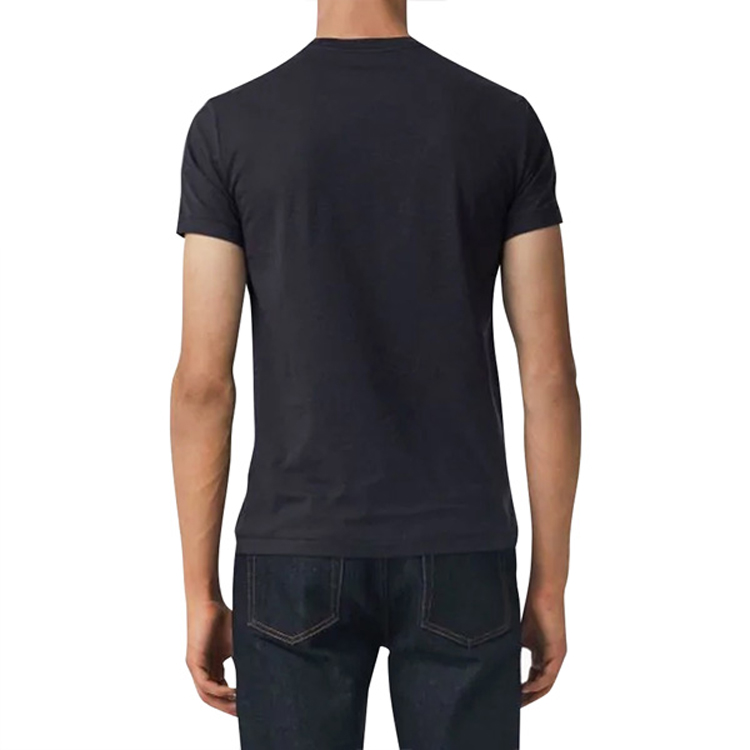 Burberry Embroidered V-Neck Navy Blue Casual T-Shirt 80038331 圖 5