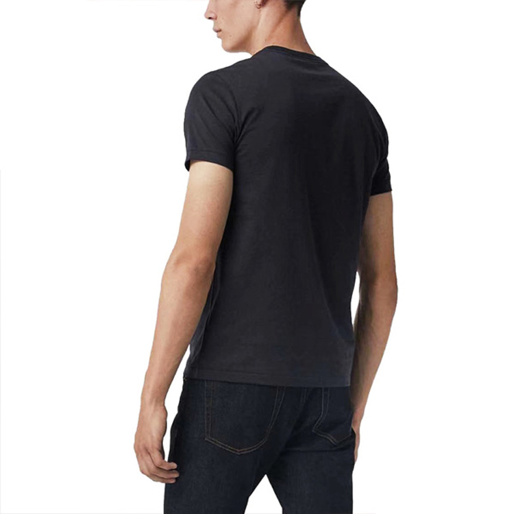 Burberry Embroidered V-Neck Navy Blue Casual T-Shirt 80038331 圖 6