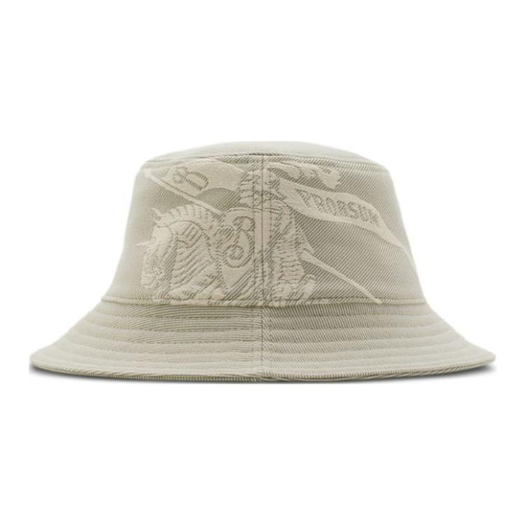Burberry Equestrian Knight Cotton Bucket Hat  Beige 8095010