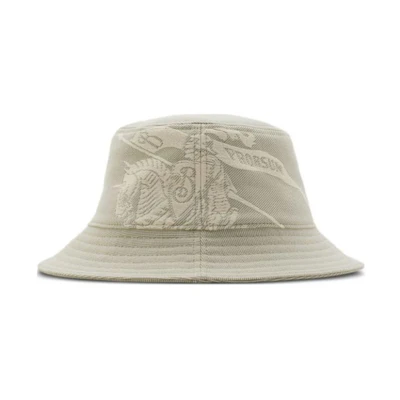 Burberry Equestrian Knight Cotton Bucket Hat Beige 8095010