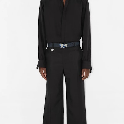 バーバリー エクイストリアン ナイト ロゴ メンズ ブルーカーフスキンベルト 3.5CM 80851241 Shop バーバリー エクイストリアン ナイト ロゴ メンズ ブルーカーフスキンベルト 3.5CM 80851241