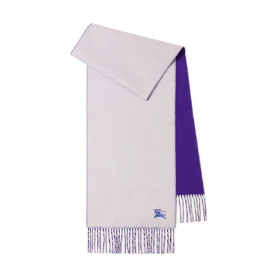 Burberry Equestrian Knight Logo Cashmere Scarf Unisex Soft Fawn/Royal Purple 80791931