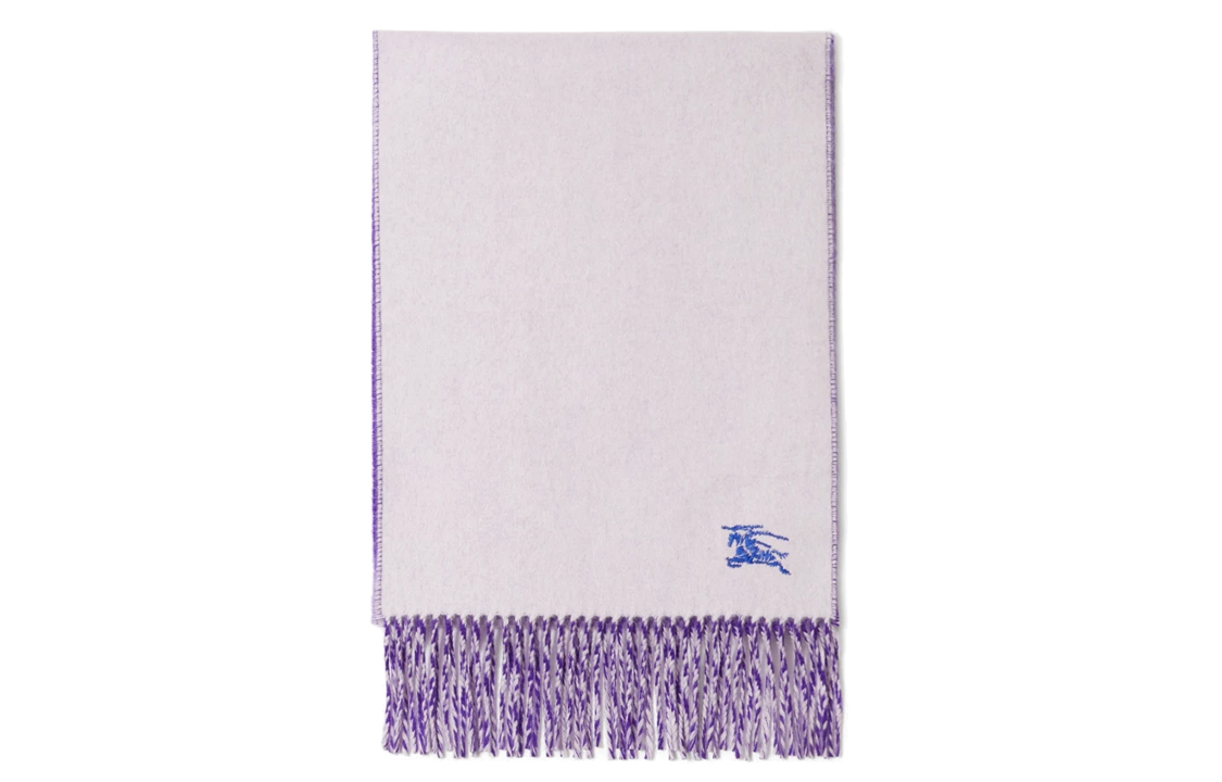 Burberry Equestrian Knight Logo Cashmere Scarf Unisex Soft Fawn/Royal Purple 80791931 圖 3