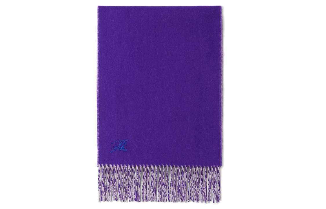 Burberry Equestrian Knight Logo Cashmere Scarf Unisex Soft Fawn/Royal Purple 80791931 圖 4