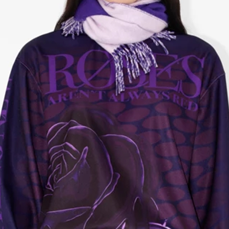 Burberry Equestrian Knight Logo Cashmere Scarf Unisex Soft Fawn/Royal Purple 80791931 圖 5