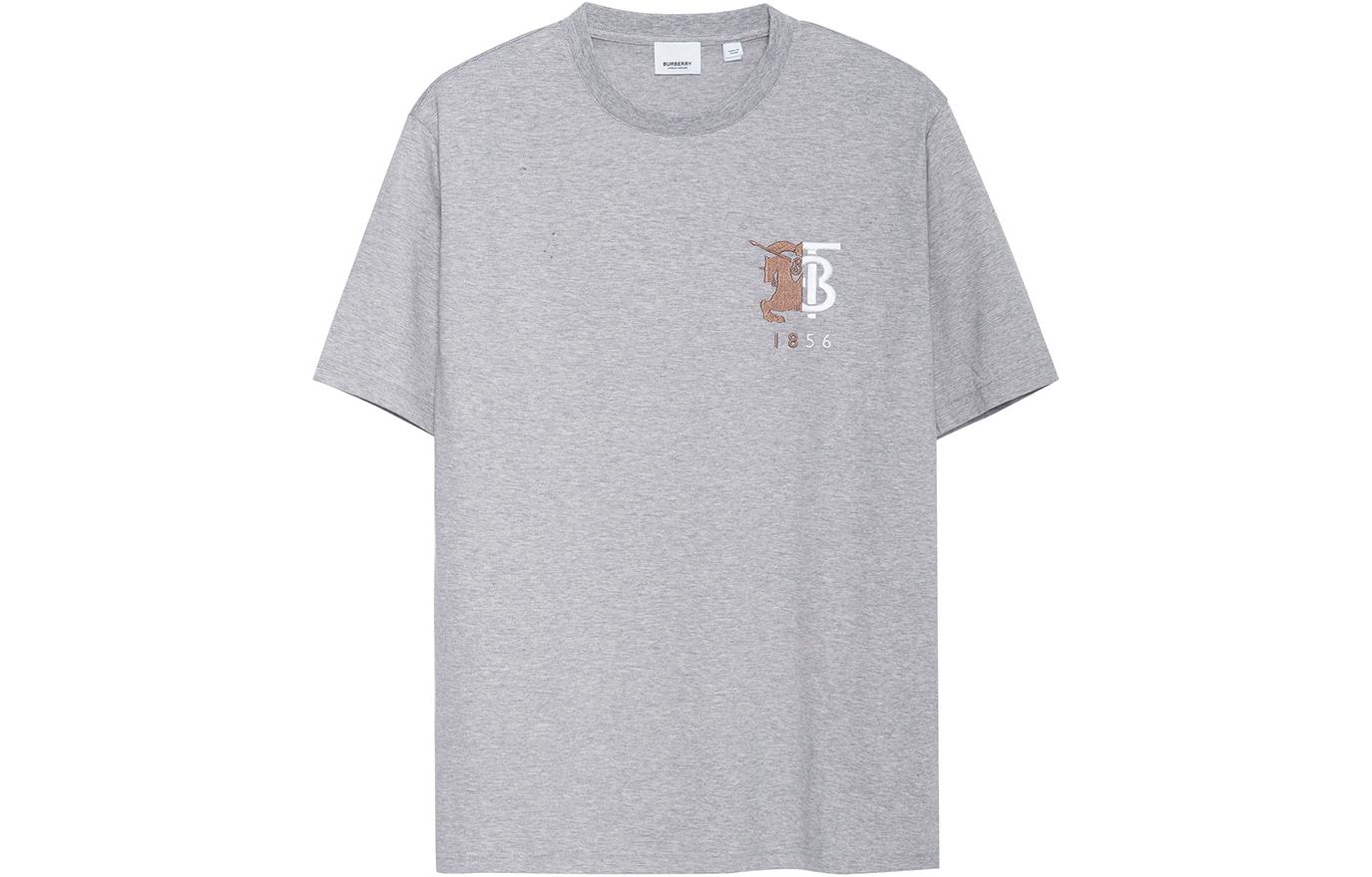 Buy Burberry Equestrian Knight Logo Cotton T-Shirt Grey Edition 80256501