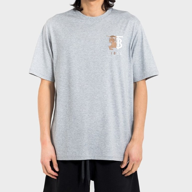 Purchase Burberry Equestrian Knight Logo Cotton T-Shirt Grey Edition 80256501