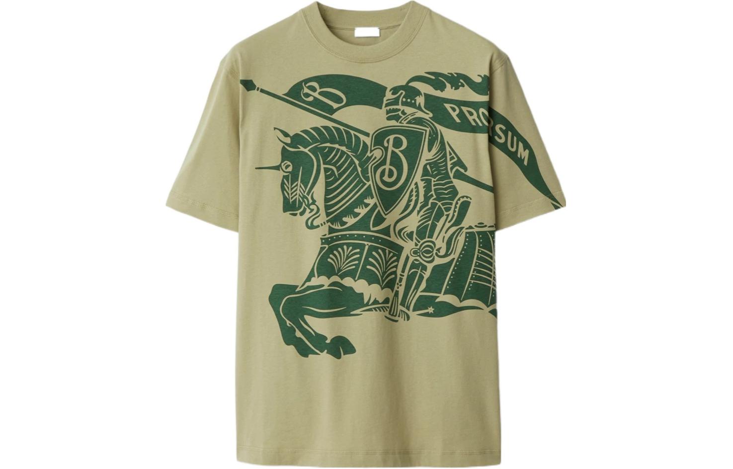 Burberry Equestrian Knight Logo Crewneck T-Shirt Green SS24  Casual Tee 80907891