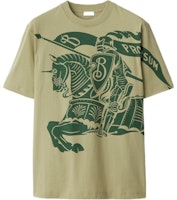 Burberry Equestrian Knight Logo Crewneck T-Shirt Green SS24 Casual Tee 80907891 Burberry Equestrian Knight Logo Crewneck T-Shirt Green SS24 Casual Tee 80907891