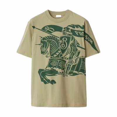 Burberry Equestrian Knight Logo Crewneck T-Shirt Green SS24 Casual Tee 80907891
