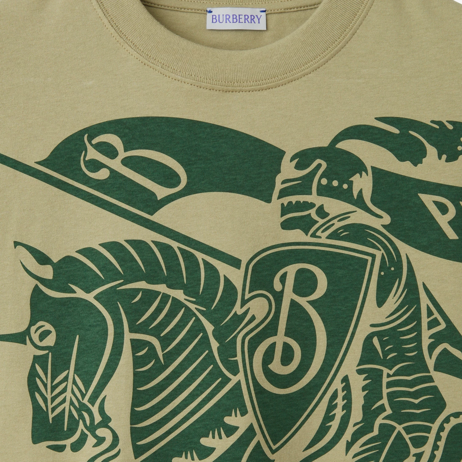 Cheap Burberry Equestrian Knight Logo Crewneck T-Shirt Green SS24  Casual Tee 80907891