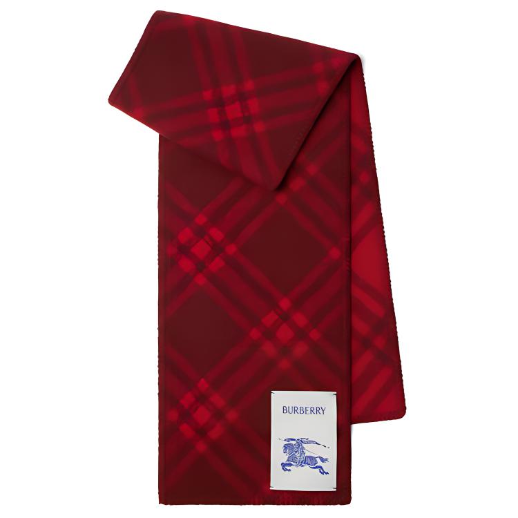 Burberry Equestrian Knight Logo Knit Scarf Raspberry Red Unisex Couples Style. 80792481