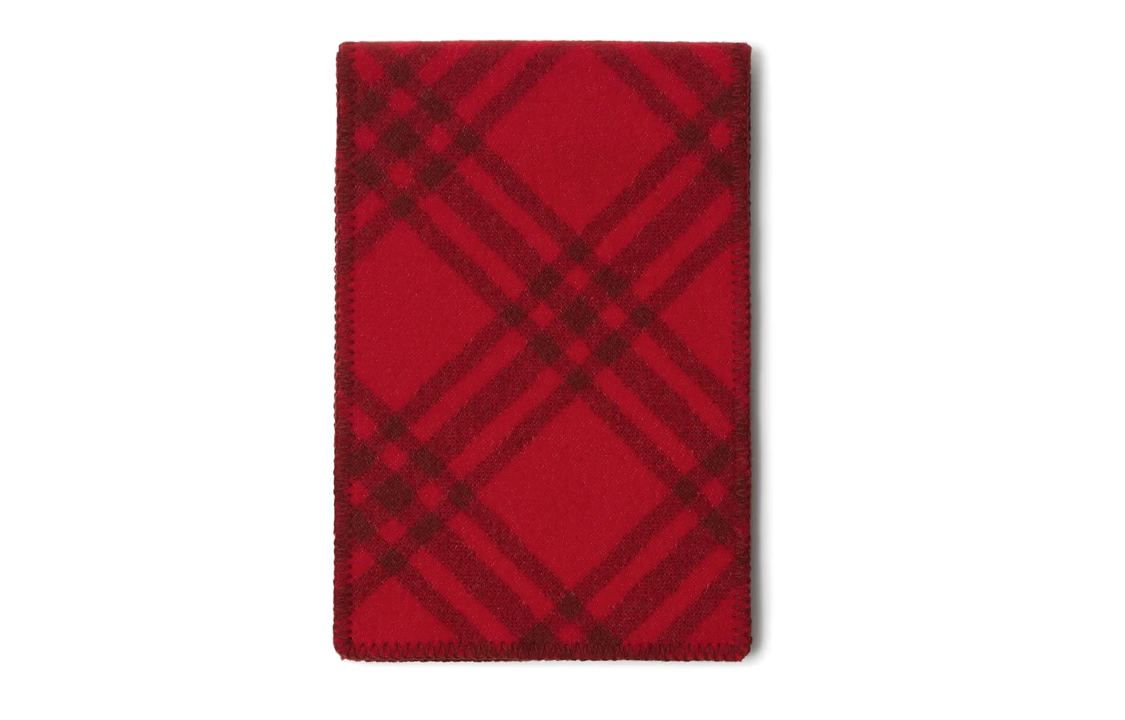 Burberry Equestrian Knight Logo Knit Scarf Raspberry Red Unisex Couples Style. 80792481 圖 4