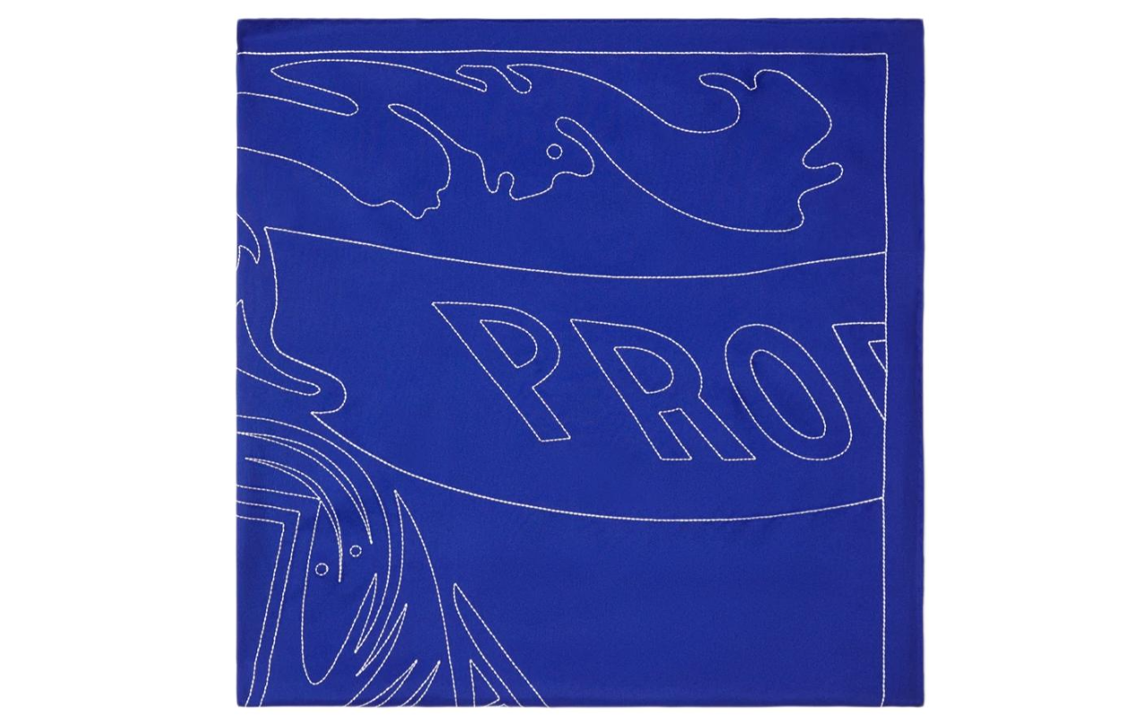 Burberry Equestrian Knight Pattern Scarf Unisex Couple Style - Blue 80807421 圖 3