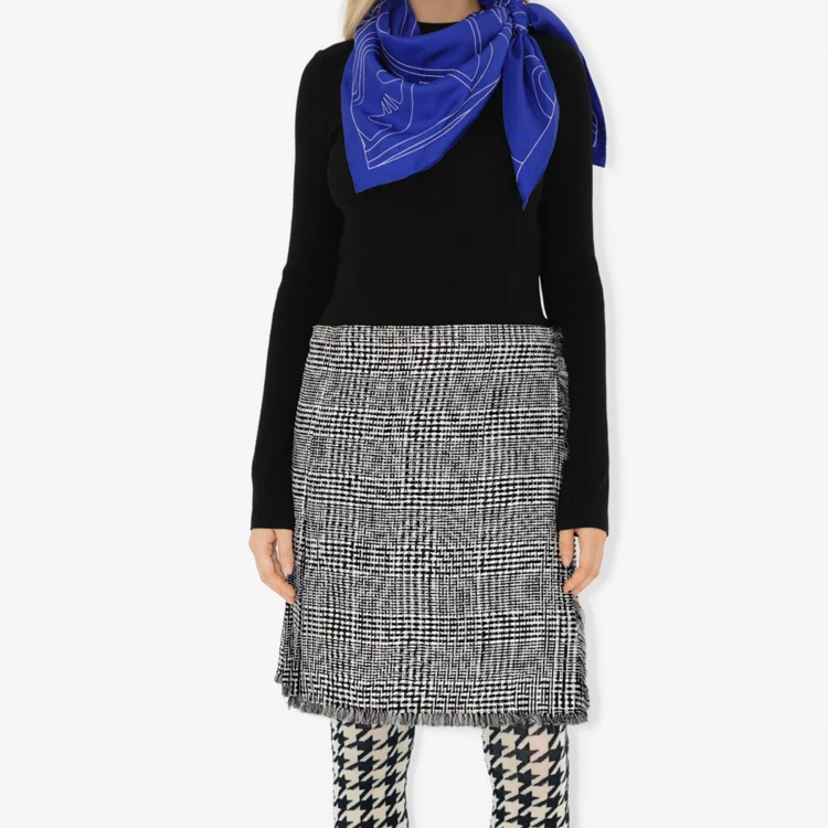 Burberry Equestrian Knight Pattern Scarf Unisex Couple Style - Blue 80807421 圖 6