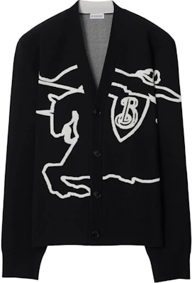 Burberry 馬術騎士V領針織毛衣 黑色 FW24 80955151 Buy Burberry 馬術騎士V領針織毛衣 黑色 FW24 80955151