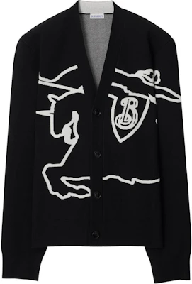 Burberry 馬術騎士V領針織毛衣 黑色 FW24 80955151 Order Burberry 馬術騎士V領針織毛衣 黑色 FW24 80955151