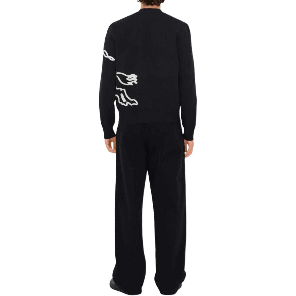 Burberry Equestrian Knight V-Neck Knit Sweater Black FW24 . 80955151 圖 3