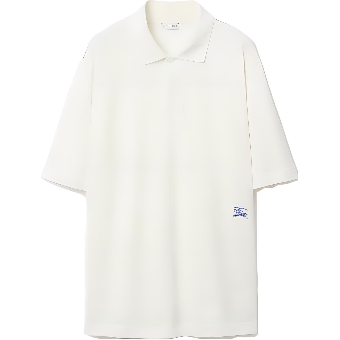 Burberry Equestrian Logo Casual Polo Shirt for Men - Rainy Blue. 80833291