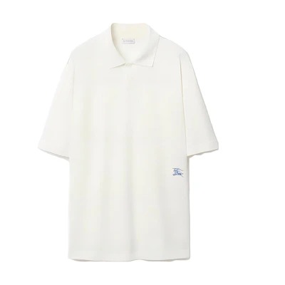 Burberry Equestrian Logo Casual Polo Shirt for Men - Rainy Blue. 80833291