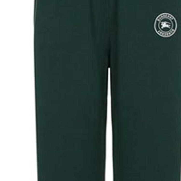 Details for Burberry Equestrian Logo Seluar Jogger Hijau Bersulam untuk Lelaki. 80030541