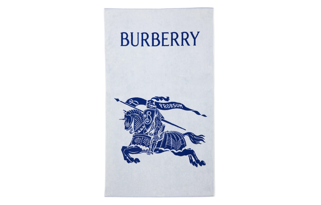 Burberry Equestrian Logo Warm Knit Scarf Unisex Couple Blue 80763811 圖 2