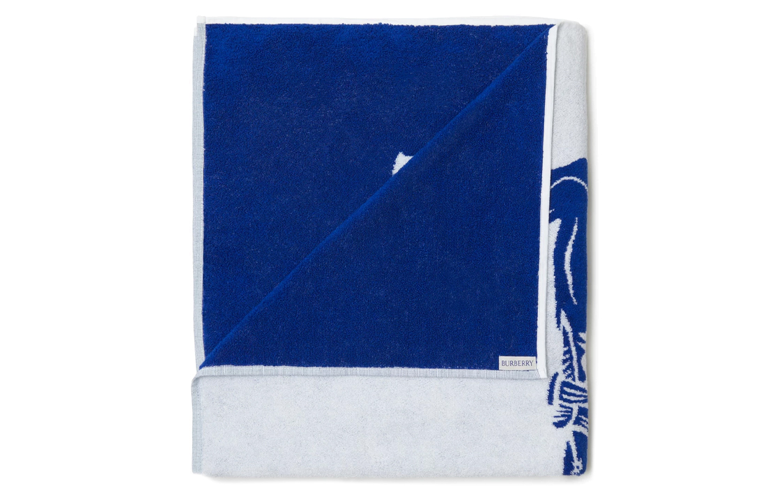 Burberry Equestrian Logo Warm Knit Scarf Unisex Couple Blue 80763811 圖 4