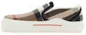 Burberry Kasut Slip-On Cek Exaggerated Coklat Birch 80567621