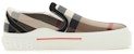 Burberry Kasut Slip-On Cek Exaggerated Coklat Birch 80567621