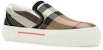 Burberry Kasut Slip-On Cek Exaggerated Coklat Birch 80567621