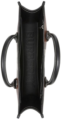 Burberry Exaggerated Check Slim Vertical Denny Tote Dark Birch Brown/Black Lookbook Burberry Exaggerated Check Slim Vertical Denny Tote Dark Birch Brown/Black