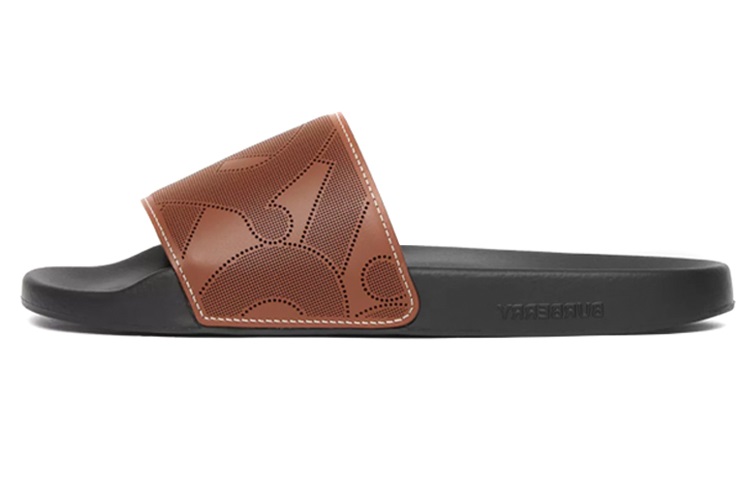 Burberry Exclusive Logo Leather Slides 'Tan Brown'