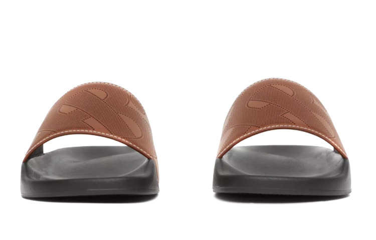 Burberry Exclusive Logo Leather Slides 'Tan Brown' 圖 4