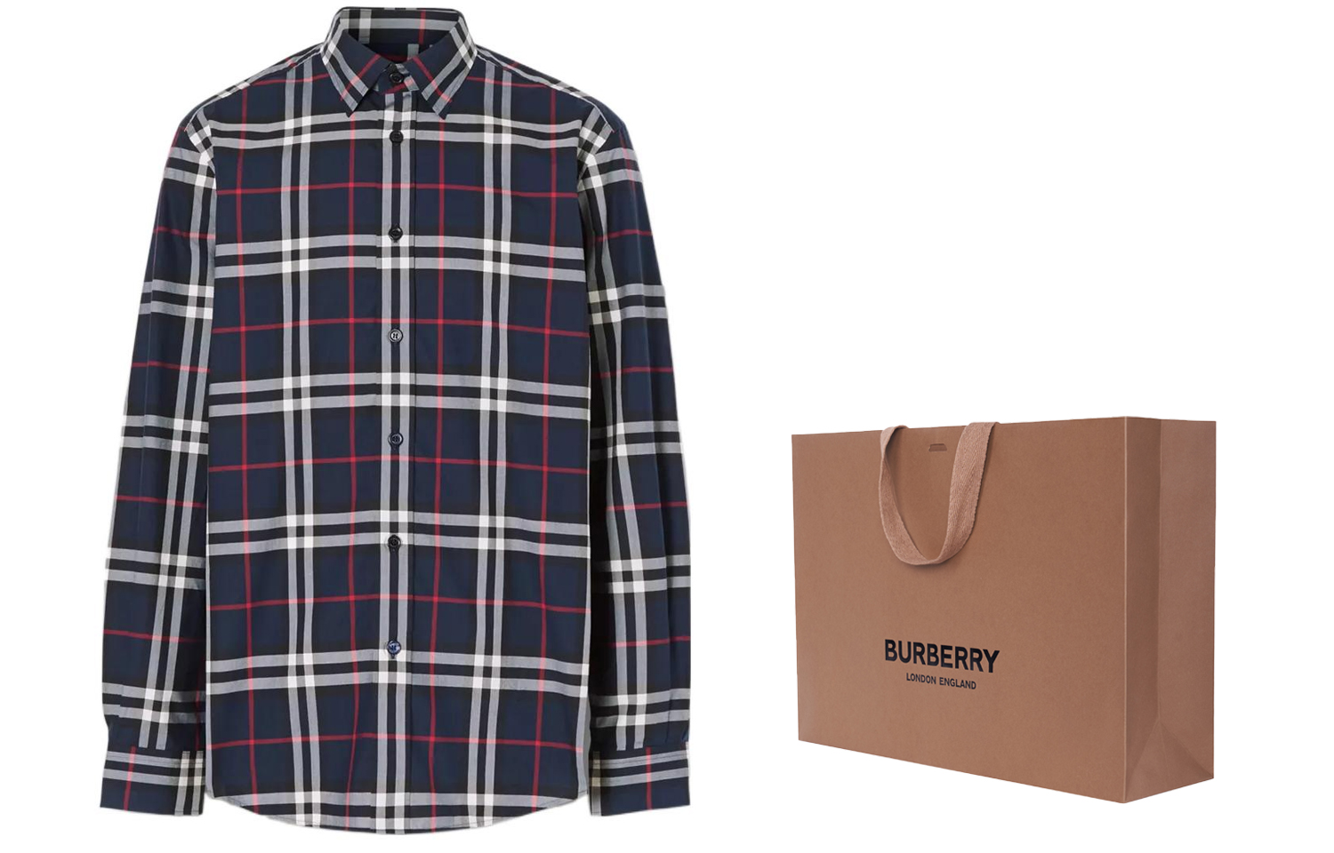 Burberry Fall '23 Classic Check Poplin Shirt in Deep Navy 8020865 圖 8