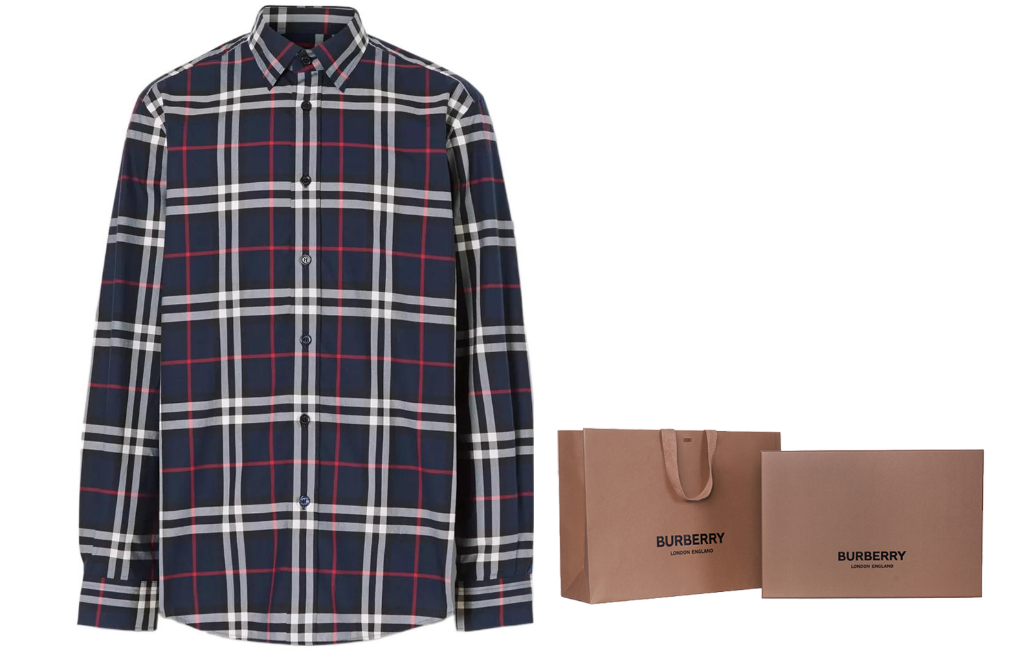 Burberry Fall '23 Classic Check Poplin Shirt in Deep Navy 8020865 圖 9