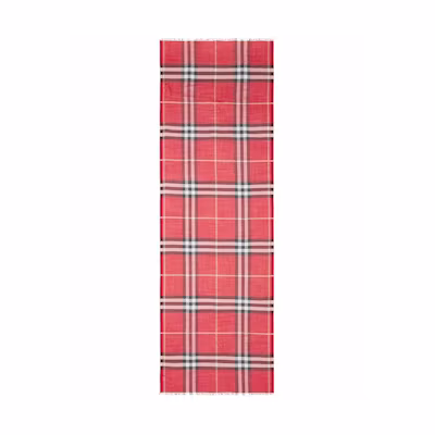 Burberry Fashion Checkered Scarf Red 80493451