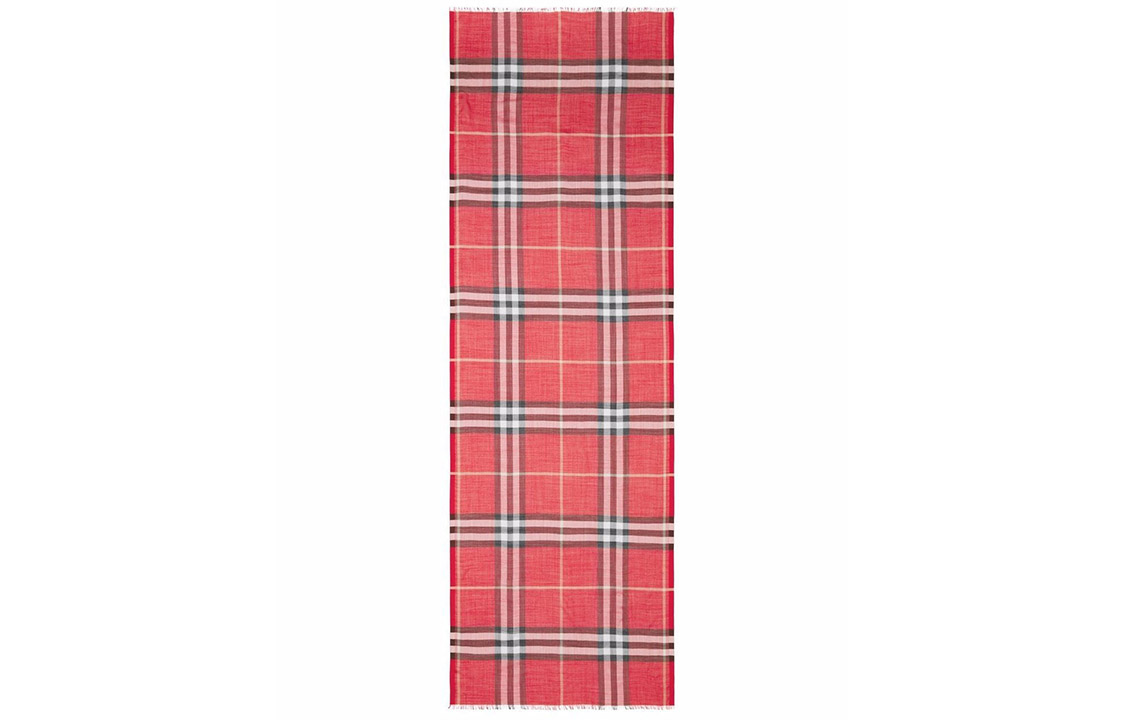 Order Burberry Fashion Checkered Scarf Red 80493451