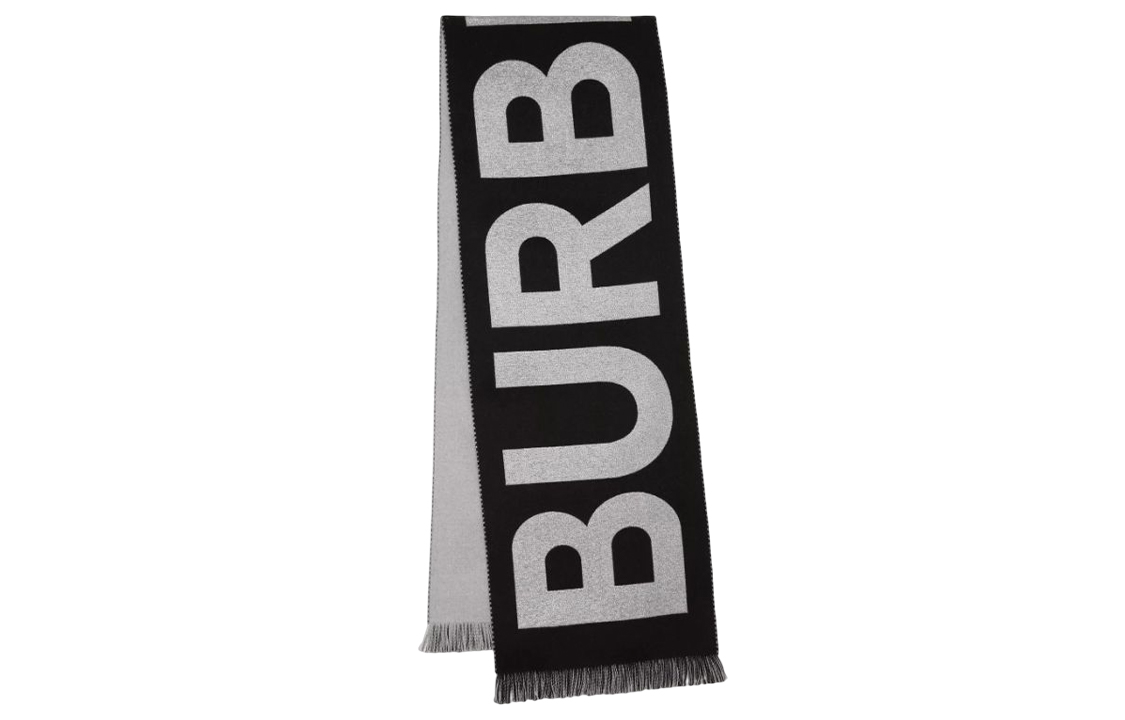 Order Syal Wol Pola Huruf Fashion Burberry Unisex Warna Abu-abu. 80640091