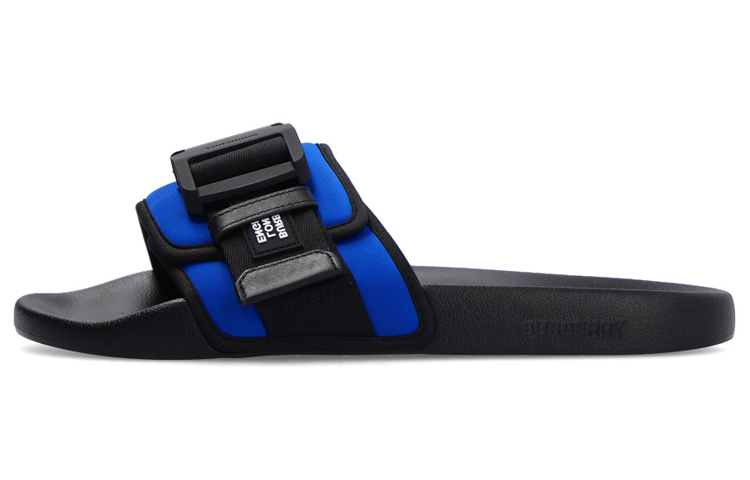 Burberry Fastener Slides Black Blue
