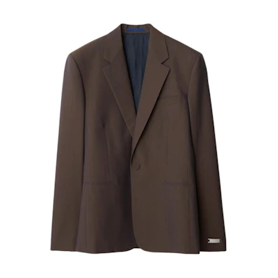 Burberry Fitted Single-Breasted Jacket Brick Red 80869671