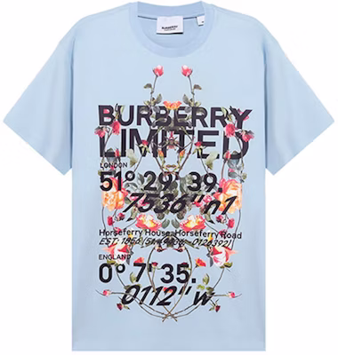 Burberry Kaos Unisex Motif Bunga Monogram Warna Biru Muda 80374681 Buy Burberry Kaos Unisex Motif Bunga Monogram Warna Biru Muda 80374681